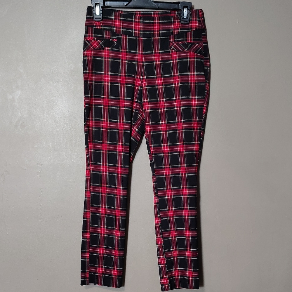 Joe B Red Plaid Jeggings Size M